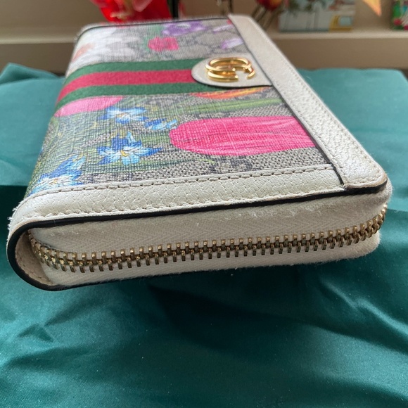 Gucci Supreme GG Floral Ophidia Zip Around Wallet Cream - Picture 8 of 12